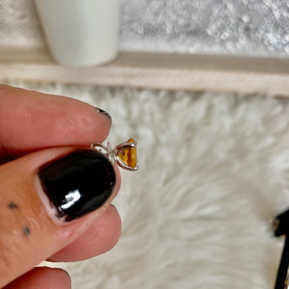 Citrine Studs Sterling Silver Genuine NWOT - Picture 5 of 6